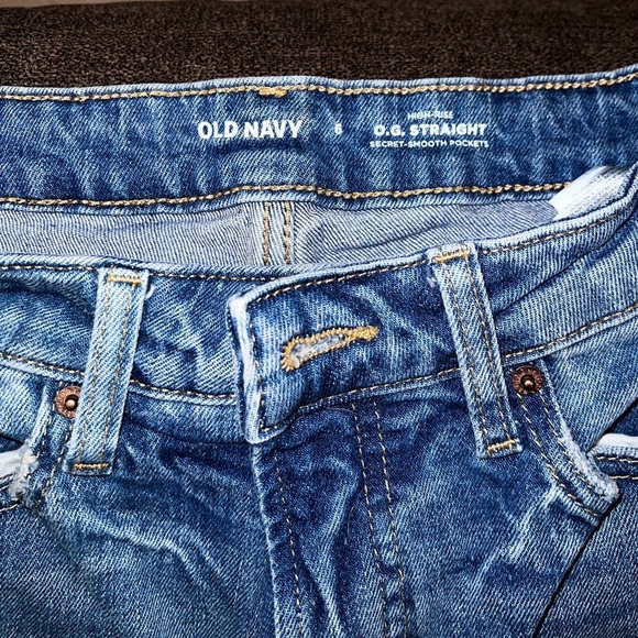 Old Navy High Rise OG Straight Secret Smooth Pocket Distressed women size 6 jean - Picture 4 of 5